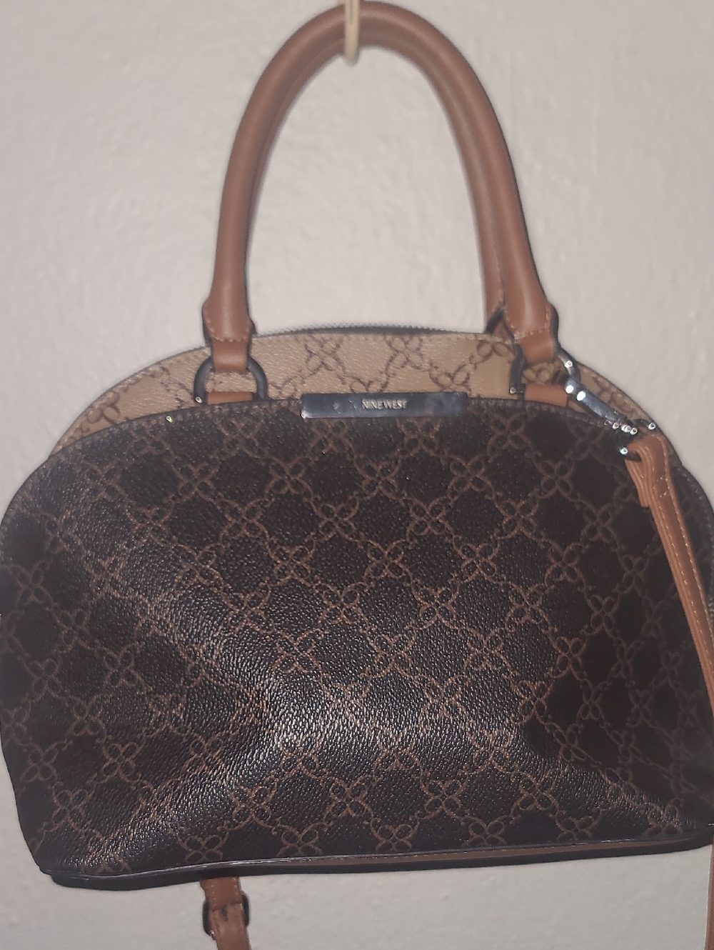 Nine West Mortom Dome Satchel in Brown Multi.